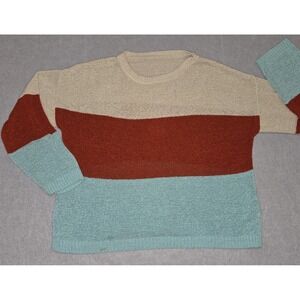 Asvivid Womens Color Block Sweater Long Sleeve O-Neck Pullover Casual  M?